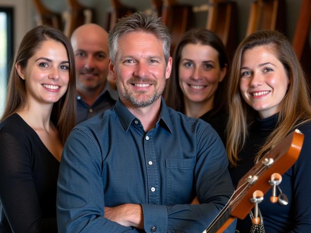 Das Team von Eberhart & Sons Musikschule in Graz - Gitarrenlehrer und Instrumentenbauer